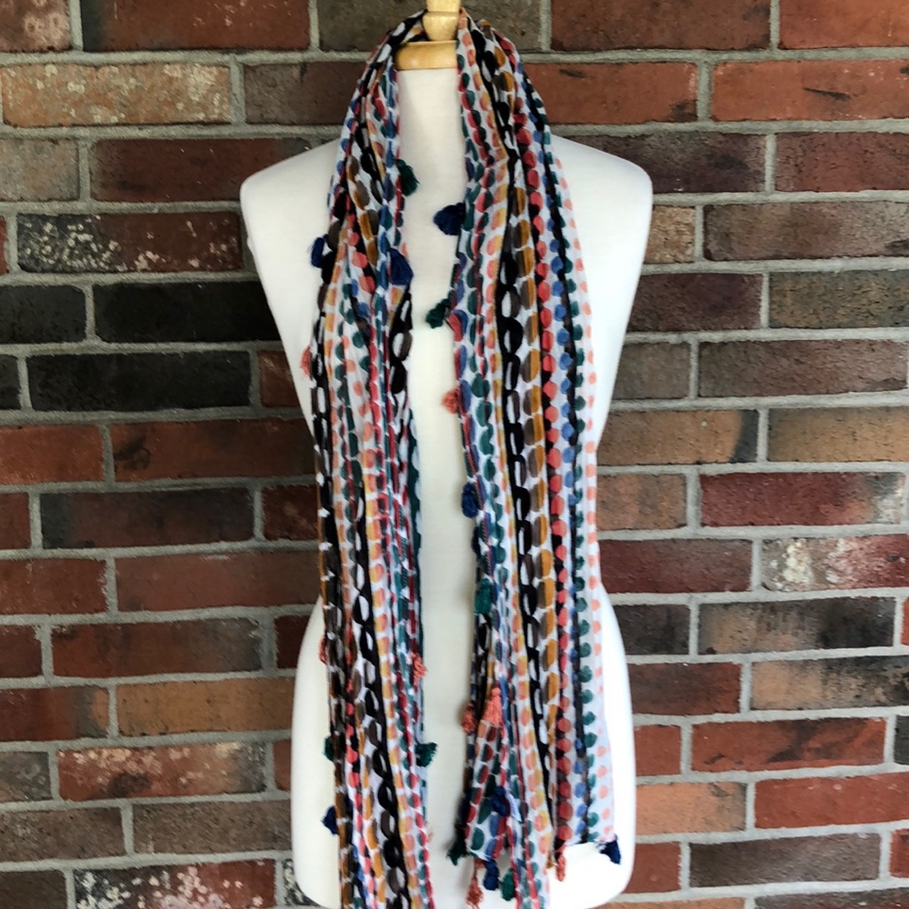 Multi color Scarf with tassels